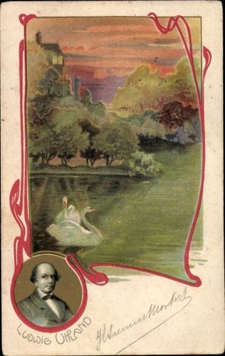 Litho dichter ludwig - dichter, uhland